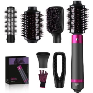 iceagle Haarstyling-Set 5 in 1 Haartrockner Warmluftbürste, Abnehmbar Föhnbürste zum Trocknen