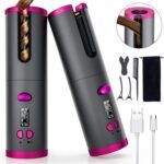 TechnoCLEAN Lockendreher Lockenwickler mit Eingebautem Akku und USB Automatischer Lockenstab, 6 Temperatureinstellungen Tragbar für Reisen, keramische Beschichtung