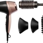 Remington Haartrockner Curl & Straight Confidence (D5706), 2200 W, 2.200 Watt, Ionenpflege, inkl. Stylingdüse, Diffusor & Rundbürste