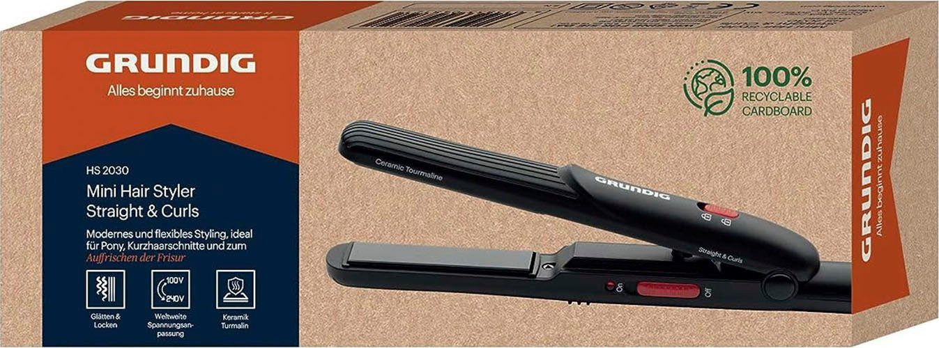 Grundig Mini-Reiseglätteisen HS 2030 Keramik-Turmalin-Beschichtung, zum Stylen von kürzerem Haar und Pony – Bild 6