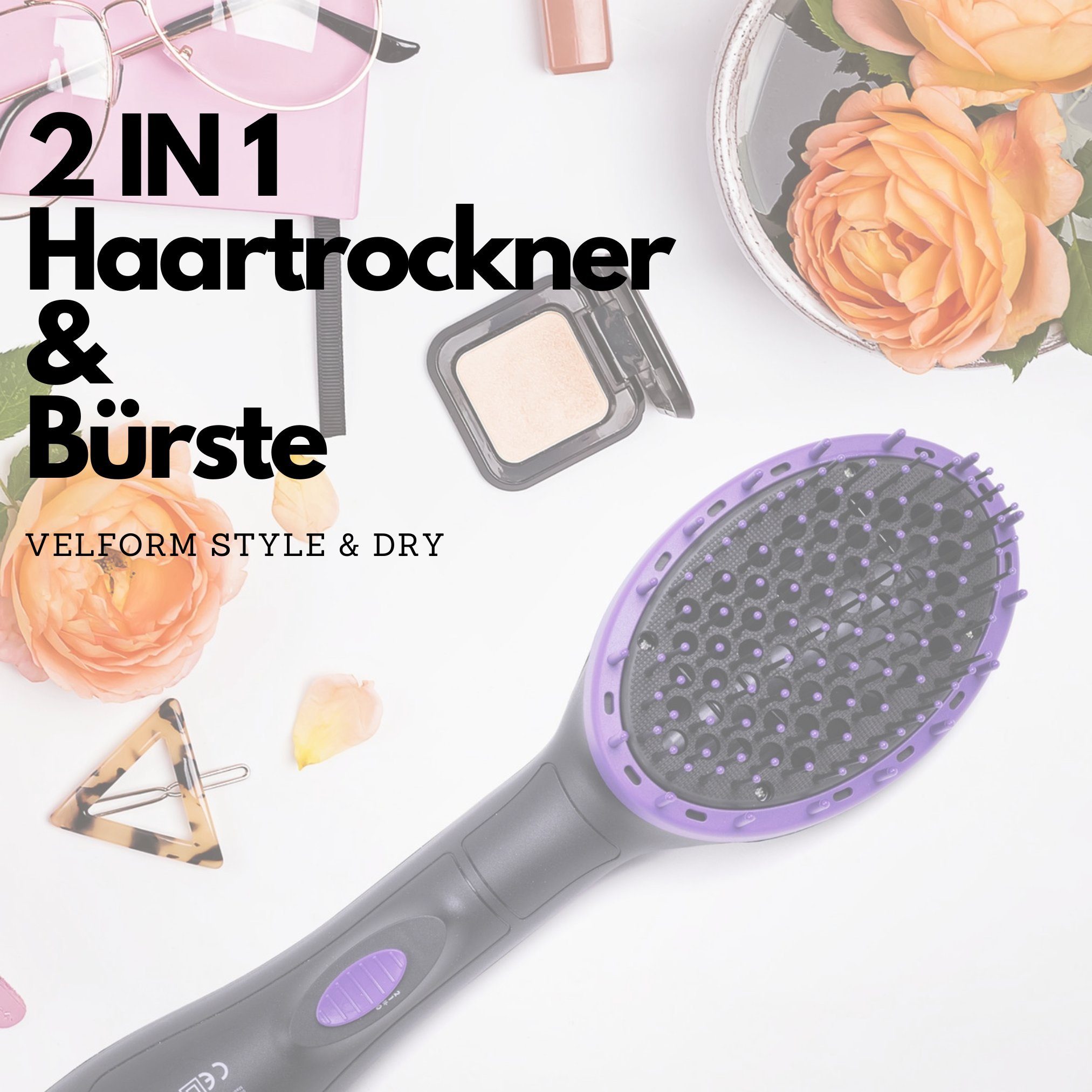 Velform® Warmluftbürste Style & Dry, 2 in 1 Bürste und Haartrockner in einem, 1000 Watt – Bild 6
