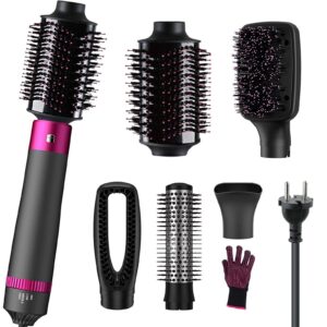 iceagle Warmluftbürste 5 in 1Haartrockner Warmluftbürste, Abnehmbar Föhnbürste
