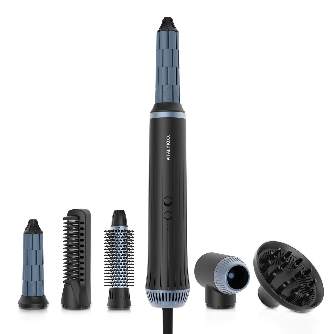 VITALmaxx Volumen- und Lockenstyler Air Curler Plus 7-tlg. Multi-Styler, Kaltluftfunktion, Trocknen und Stylen, 6 Styles in einem
