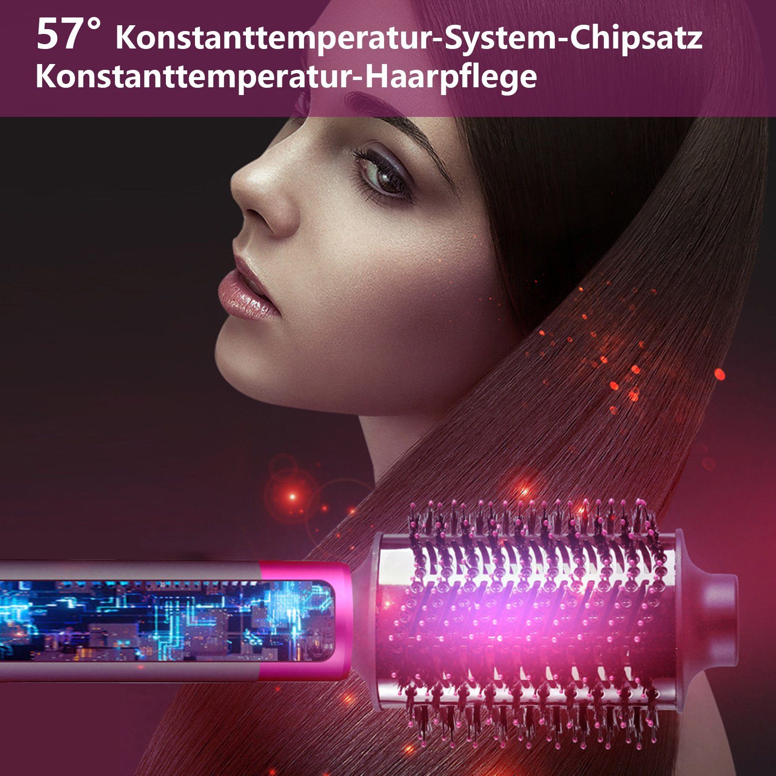 iceagle Multihaarstyler 5 in 1Haartrockner Warmluftbürste, Abnehmbar Föhnbürste – Bild 5